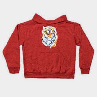 Handsome Tiger Head Portrait Kids Hoodie